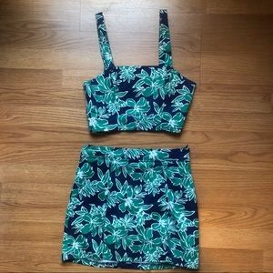Forever 21 Floral Top & Skirt Set